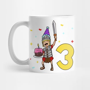 I am 3 with Centurion - kids birthday 3 years old Mug